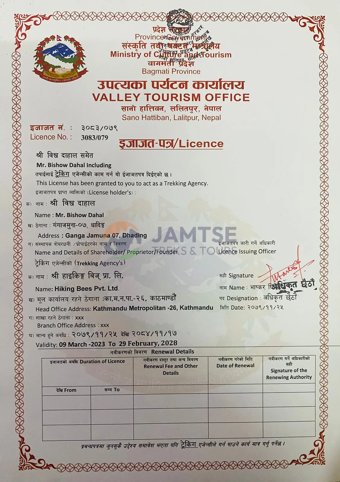 Valley Tourism Registration