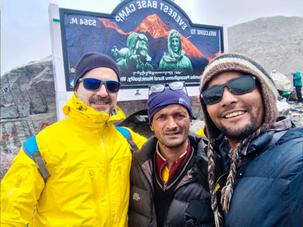 Trekkers on Base Camp of Everest