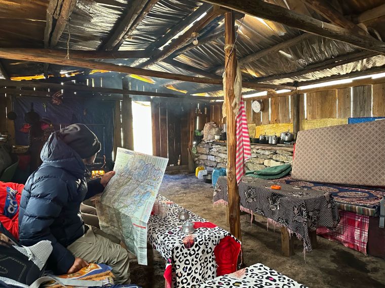 Inside tea houses in Kanchenjunga