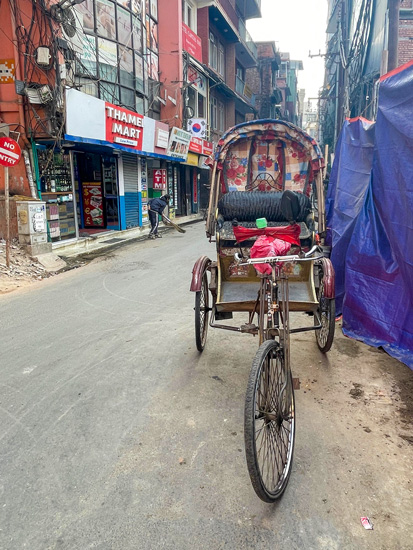 Rickshaw ride in Thamel