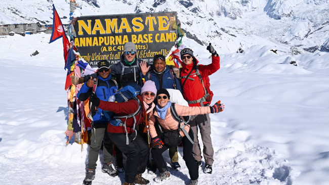 Trekkers on Annapurna Base Camp