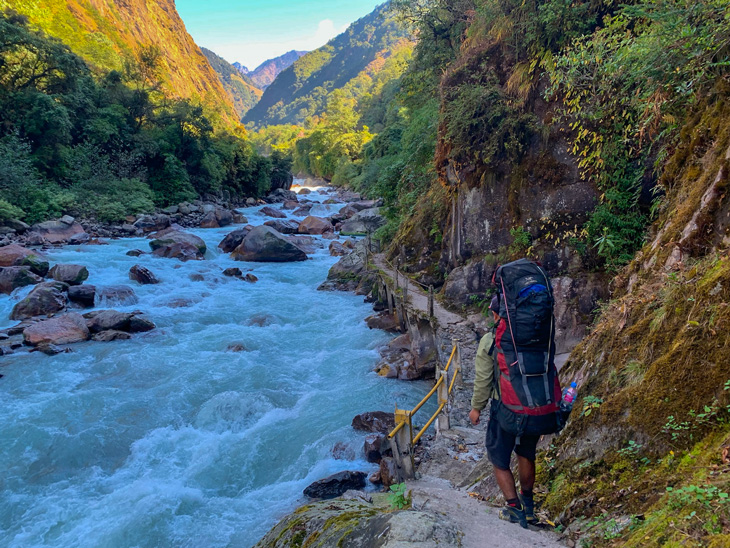 Kanchenjunga Trek, walink along the river