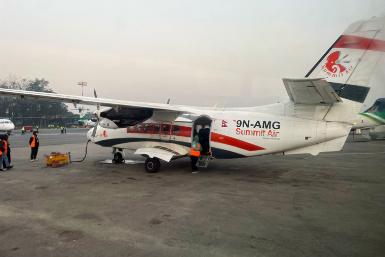 Shuttle being ready to take a flight to Lukla